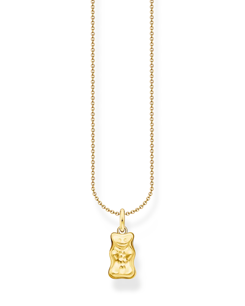 Thomas Sabo Damen Kette mit HARIBO Goldbär Anhänger vergoldet, Sterlingsilber Gelbgold vergoldet, Charming Collection Gelbgoldfarben