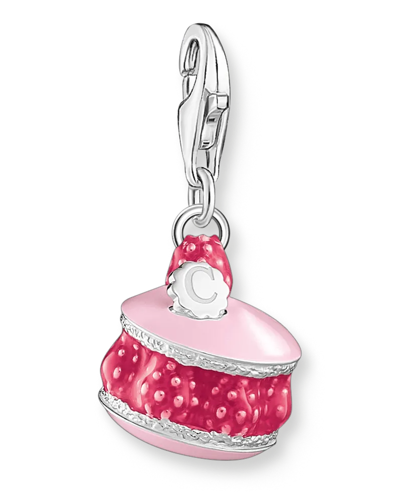 Thomas Sabo Damen Charm-Anhänger Himbeer-Macaron pink Silber, Sterlingsilber, Charm Club Collection Pink