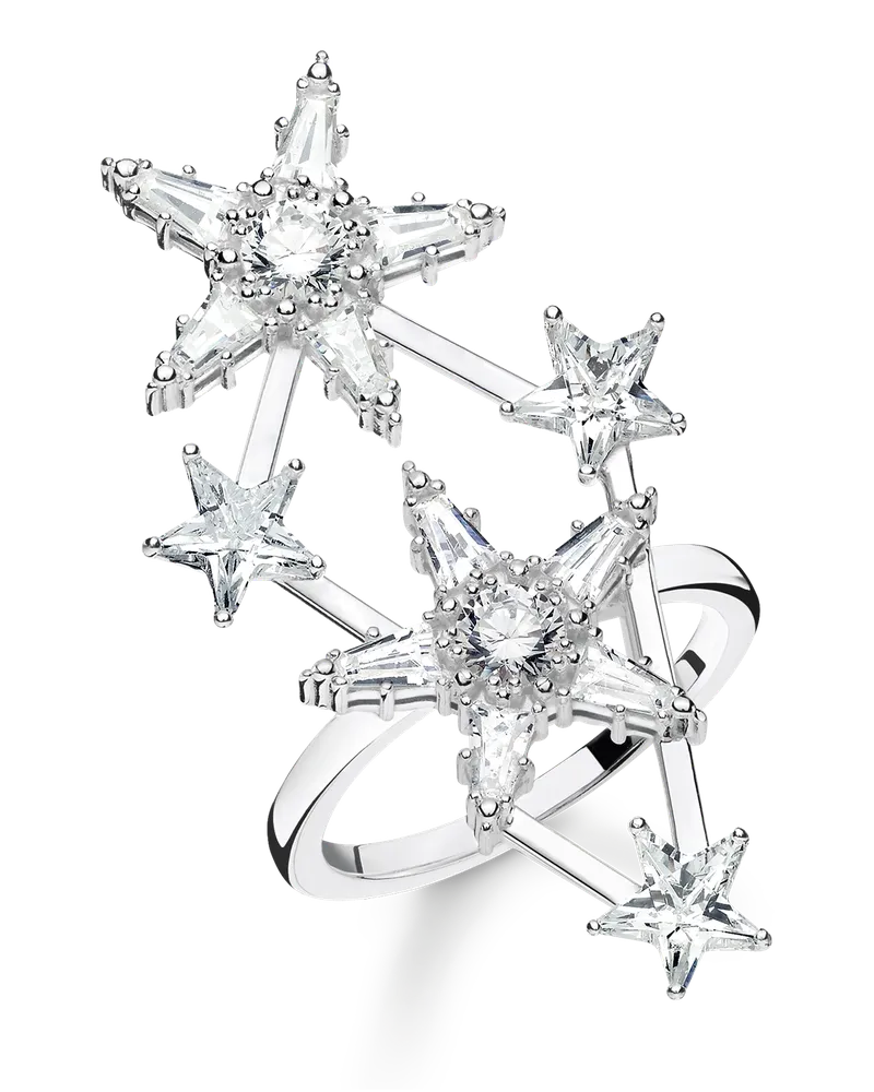 Thomas Sabo Damen Ring Sterne, Sterlingsilber Silberfarben