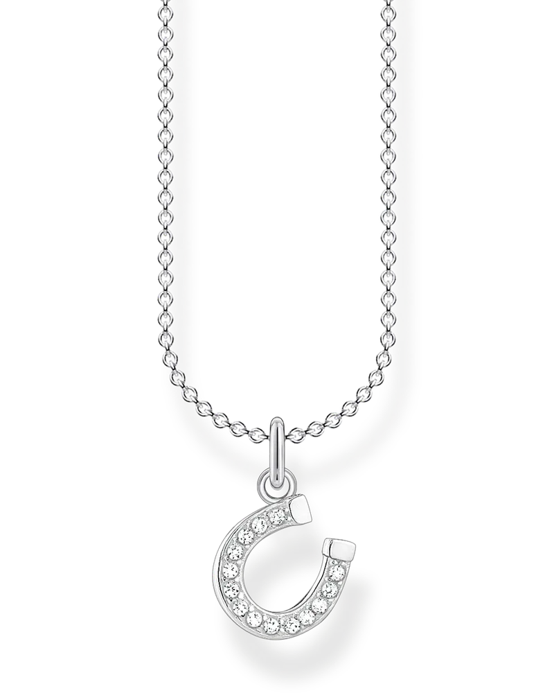Thomas Sabo Damen Kette Hufeisen weiße Steine, Sterlingsilber, Charming Collection Silberfarben