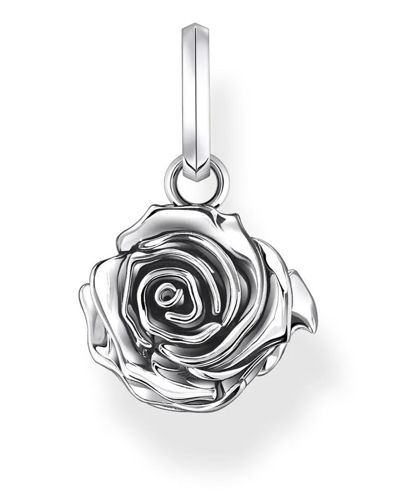 Thomas Sabo Herren Anhänger Midnight Rose Silber, Sterlingsilber geschwärzt Silberfarben