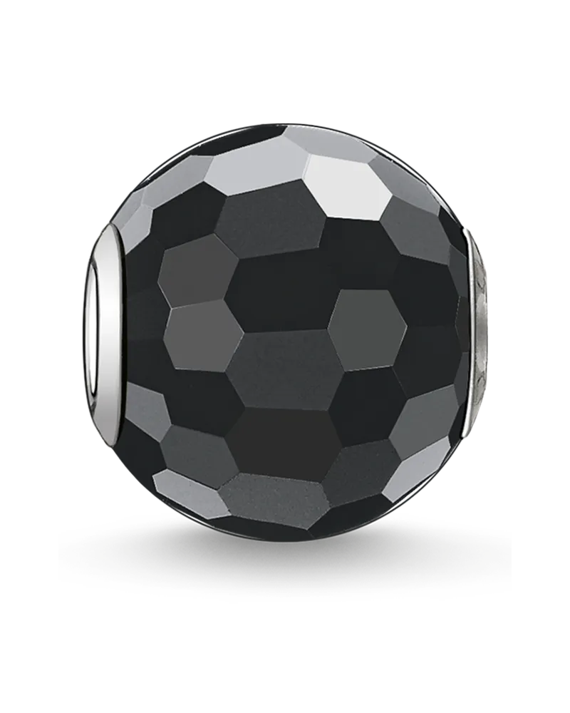 Thomas Sabo Herren Bead Obsidian facettiert, Sterlingsilber, Karma Beads Schwarz