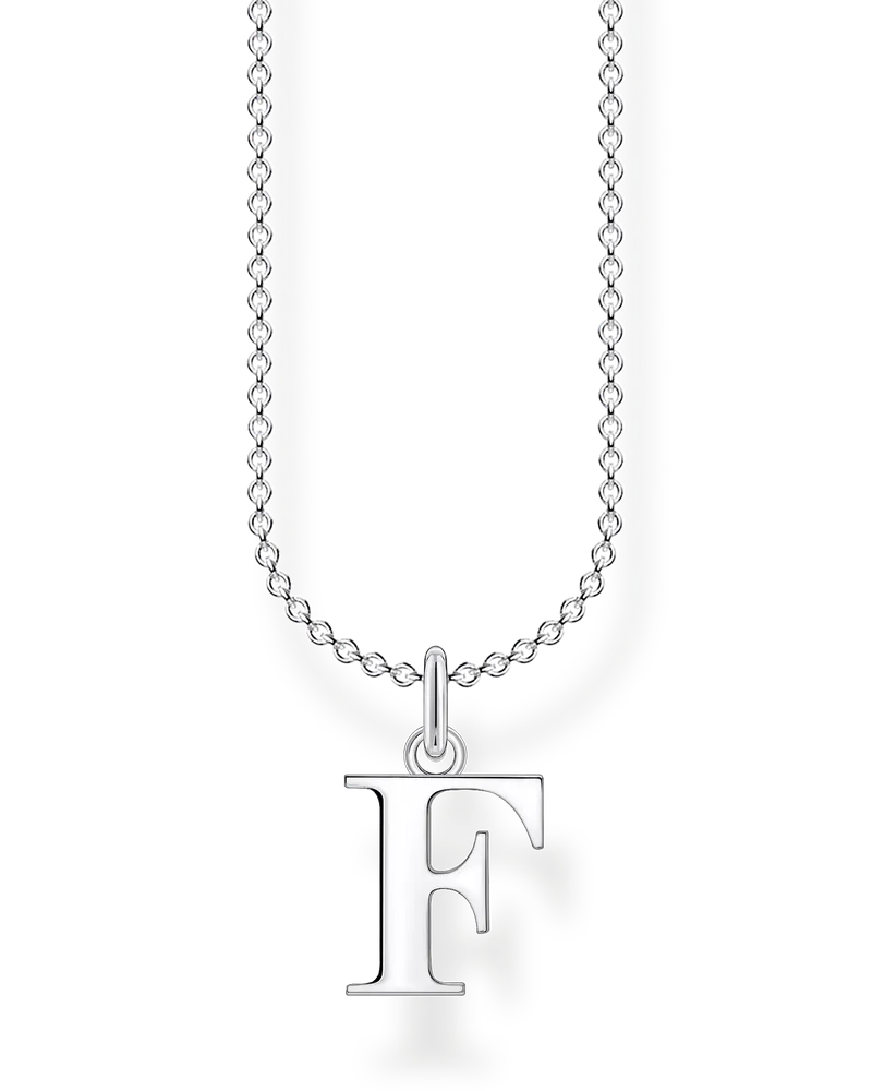 Thomas Sabo Damen Kette Buchstabe F, Sterlingsilber, Charming Collection Silberfarben