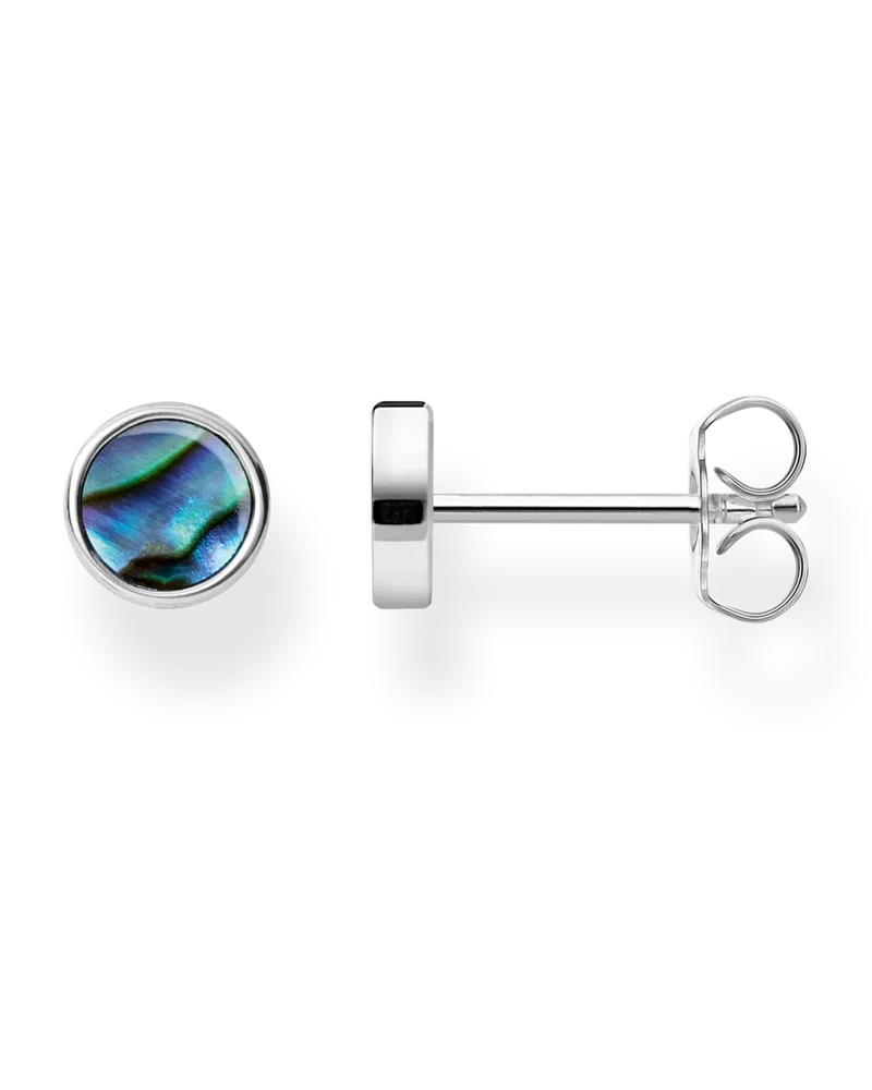 Thomas Sabo Damen Ohrstecker, 925 Sterlingsilber/ Abalone Perlmutt Grün