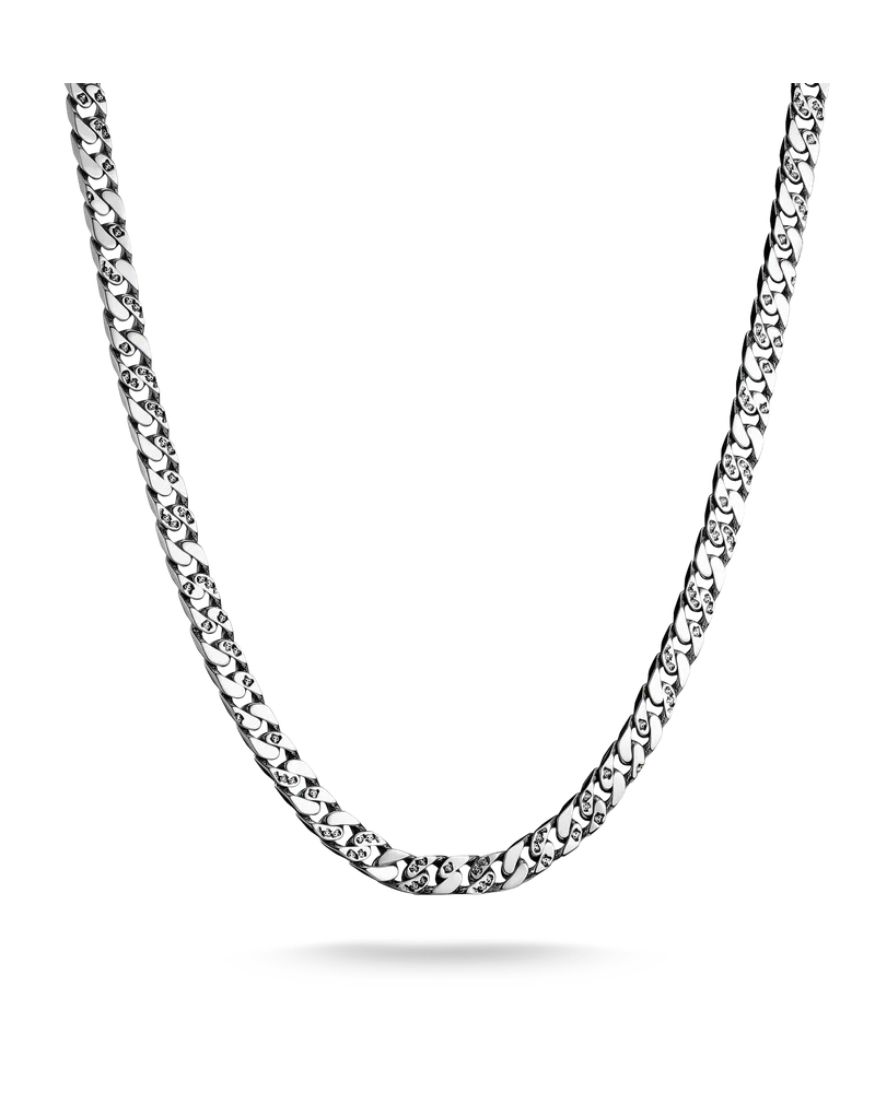 Thomas Sabo Herren Panzerkette mit Skull-Details Silber, Sterlingsilber geschwärzt Silberfarben