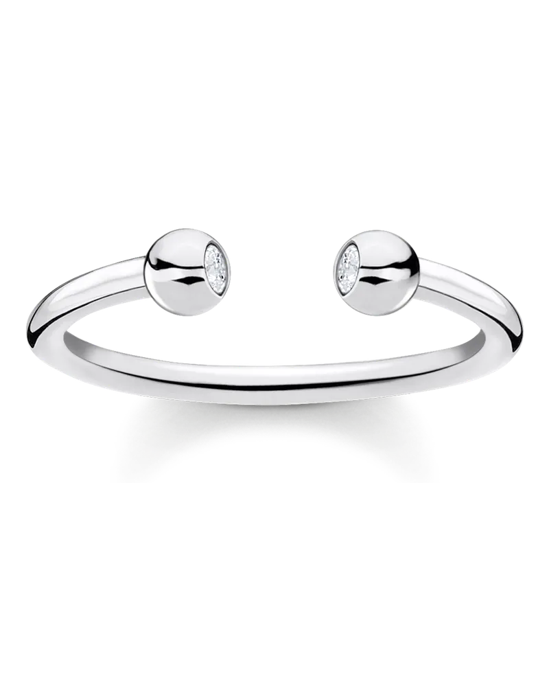 Thomas Sabo Damen Ring Kugeln mit Steinen silber, Sterlingsilber, Charming Collection Silberfarben