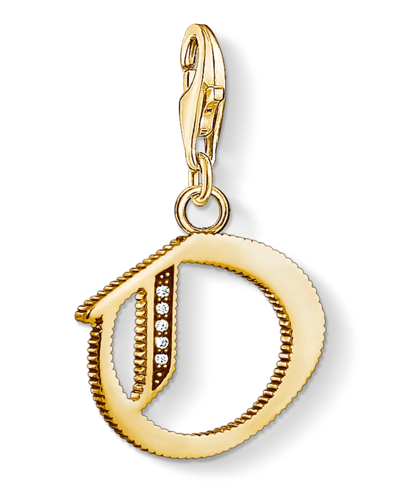 Thomas Sabo Herren Charm-Anhänger Buchstabe O gold, Sterlingsilber Gelbgold vergoldet, Charm Club Collection Gelbgoldfarben