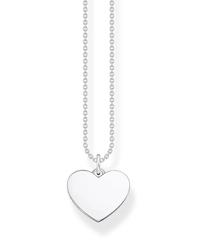Thomas Sabo Damen Kette Herz silber mit Gravur, Sterlingsilber Silberfarben