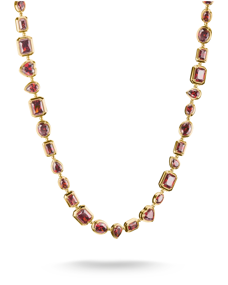 Thomas Sabo Damen Kette Rote Steine Elyndra 18k Vergoldung, Sterlingsilber Gelbgold vergoldet Gelbgoldfarben