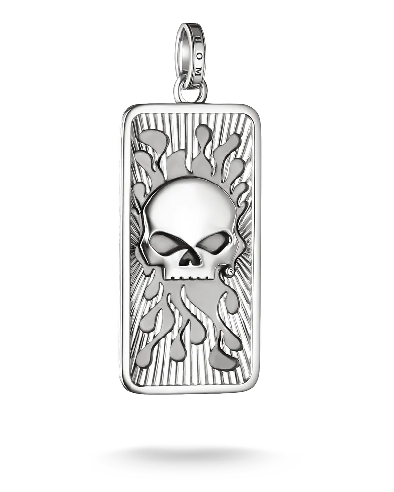Thomas Sabo Herren Harley-Davidson® Anhänger Totenkopf Dog Tag Willie G. Skull Silber, Sterlingsilber geschwärzt Silberfarben