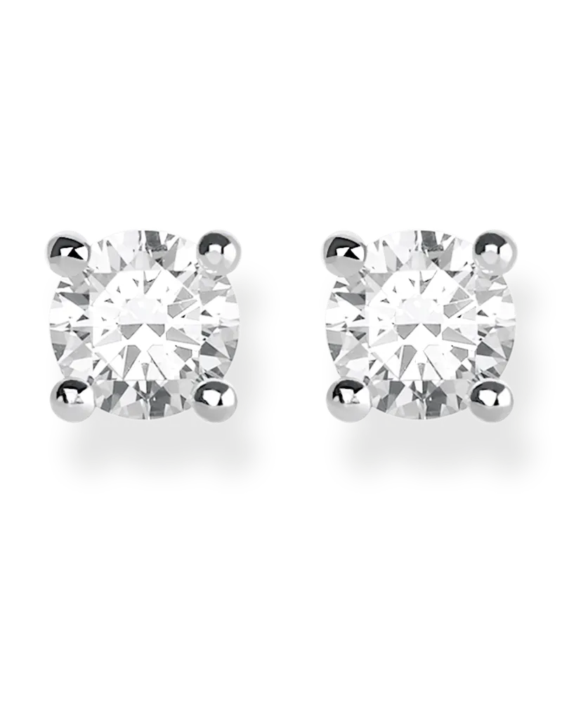 Thomas Sabo Damen Ohrstecker weißer Stein, Sterlingsilber Silberfarben