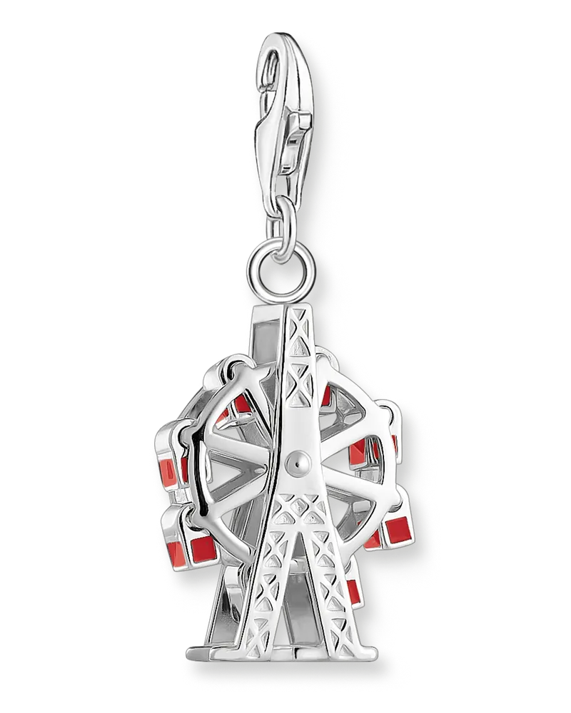 Thomas Sabo Damen Charm-Anhänger Riesenrad Silber, Sterlingsilber, Charm Club Collection Rot