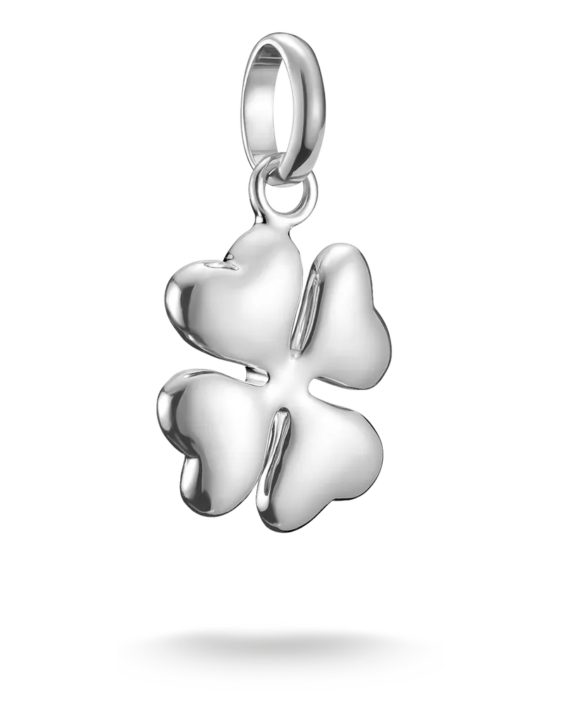 Thomas Sabo Damen Charm-Anhänger Glücksklee in 3D Connect Silber, Sterlingsilber Silberfarben