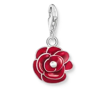Charm-Anhänger rote Rose Silber