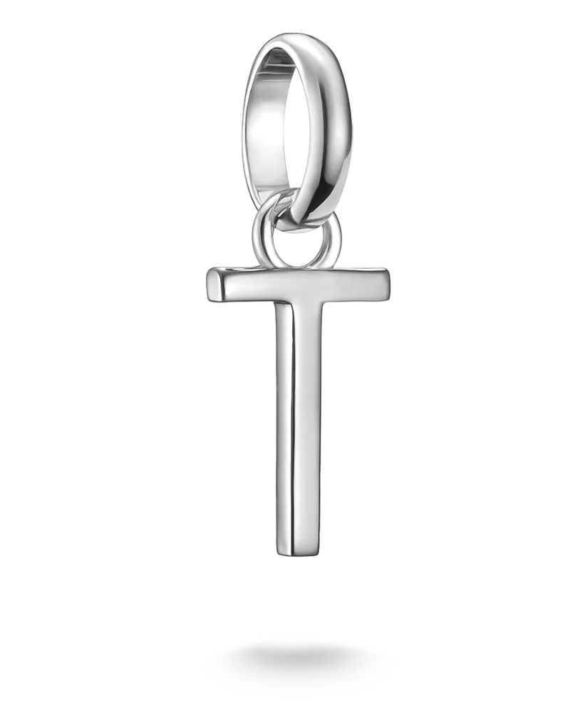 Thomas Sabo Damen Charm-Anhänger Buchstabe T Connect Silber, Sterlingsilber Silberfarben