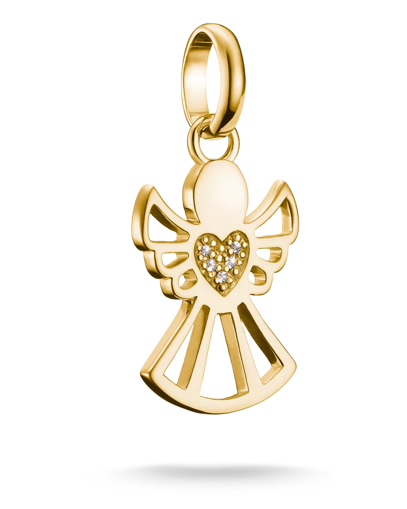Thomas Sabo Damen Charm-Anhänger Beschützer der Liebe Connect vergoldet, Sterlingsilber Gelbgold vergoldet Gelbgoldfarben