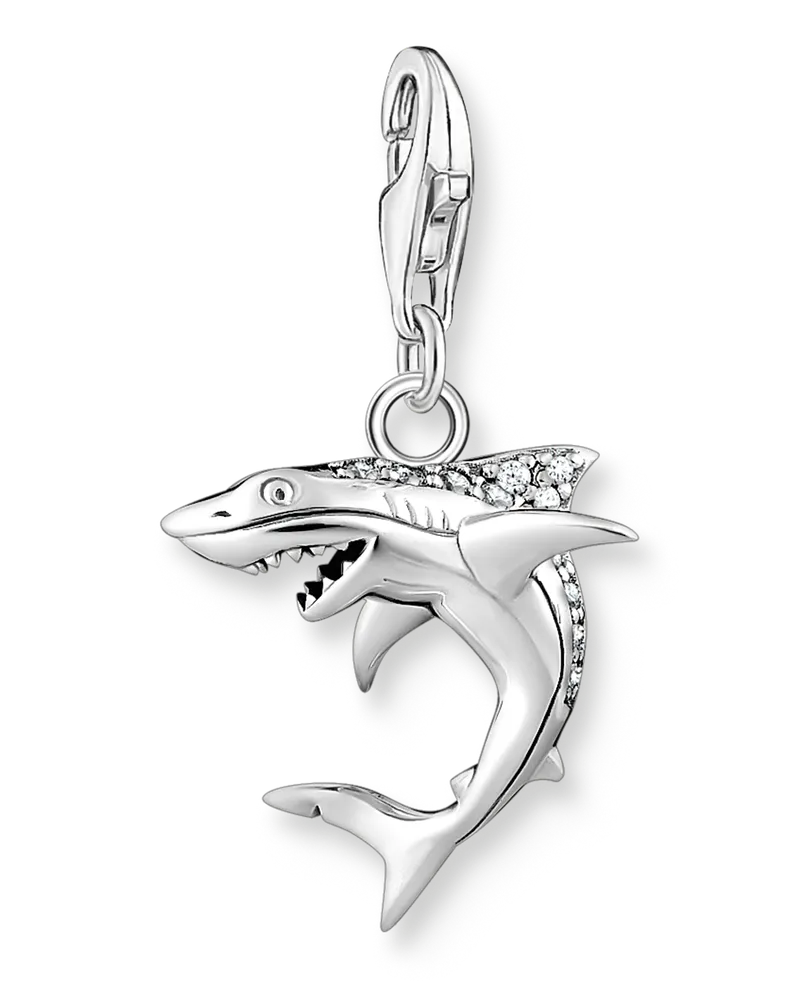 Thomas Sabo Damen Charm-Anhänger Hai silber, Sterlingsilber Silberfarben