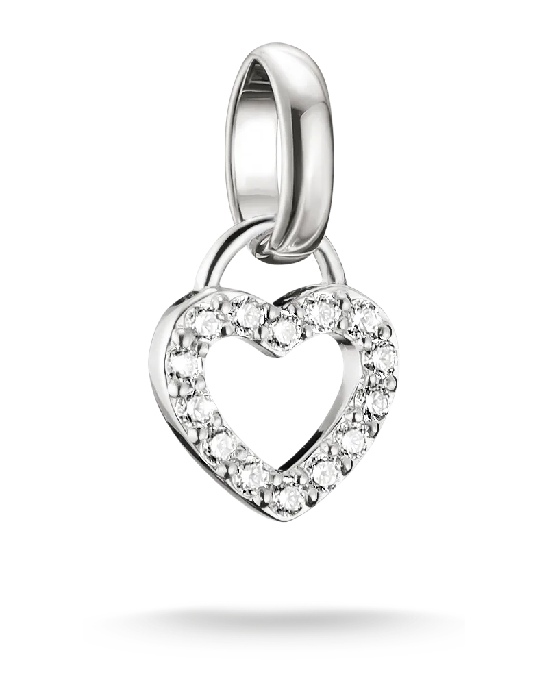 Thomas Sabo Charm Herz mit weißem Zirkonia – Connect weiß CC1369-M02-14 Silberfarben