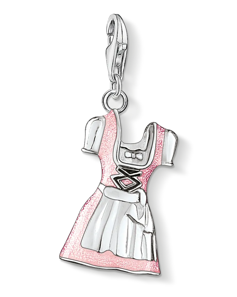 Thomas Sabo Damen Charm-Anhänger Dirndl, Sterlingsilber, Charm Club Collection Pink