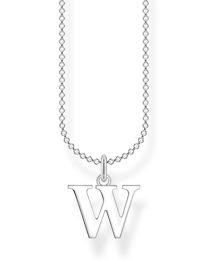 Thomas Sabo Damen Kette Buchstabe W, Sterlingsilber, Charming Collection Silberfarben