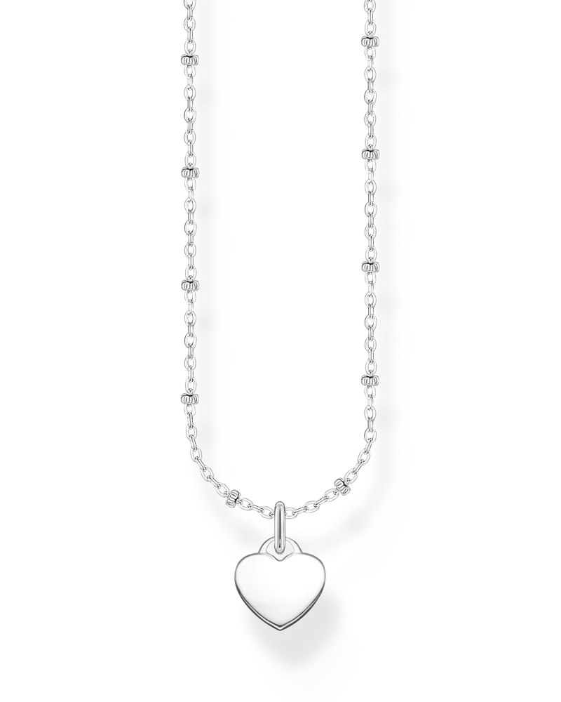 Thomas Sabo Damen Kette mit Herz-Anhänger Silber, Sterlingsilber, Charming Collection Silberfarben
