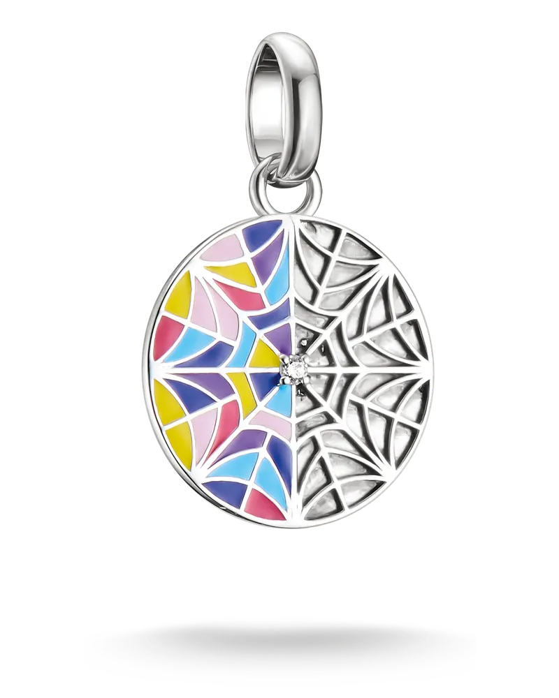 Thomas Sabo Herren Charm-Anhänger Wednesday Fenster Emaille Connect Silber, Sterlingsilber, Charm Club Collection Blau