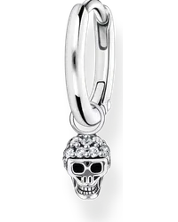 Thomas Sabo Einzel Creole mit Totenkopf Anhänger silber Silberfarben