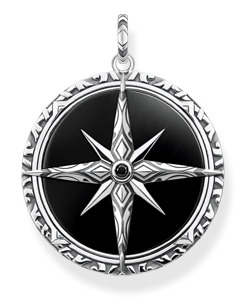 Thomas Sabo Herren Anhänger Elements of Nature silber, Sterlingsilber Schwarz