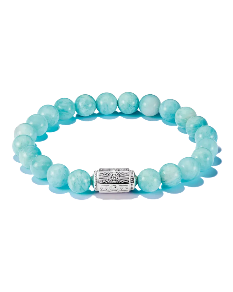 Thomas Sabo Damen Armband Beads Amazonit, Sterlingsilber Silberfarben