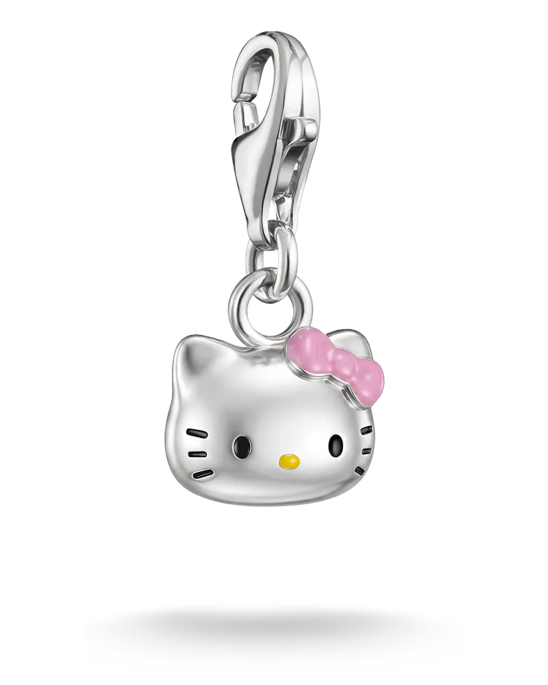 Thomas Sabo Damen Hello Kitty Charm pinke Schleife – Original, M06, Charm Club Collection Gelb