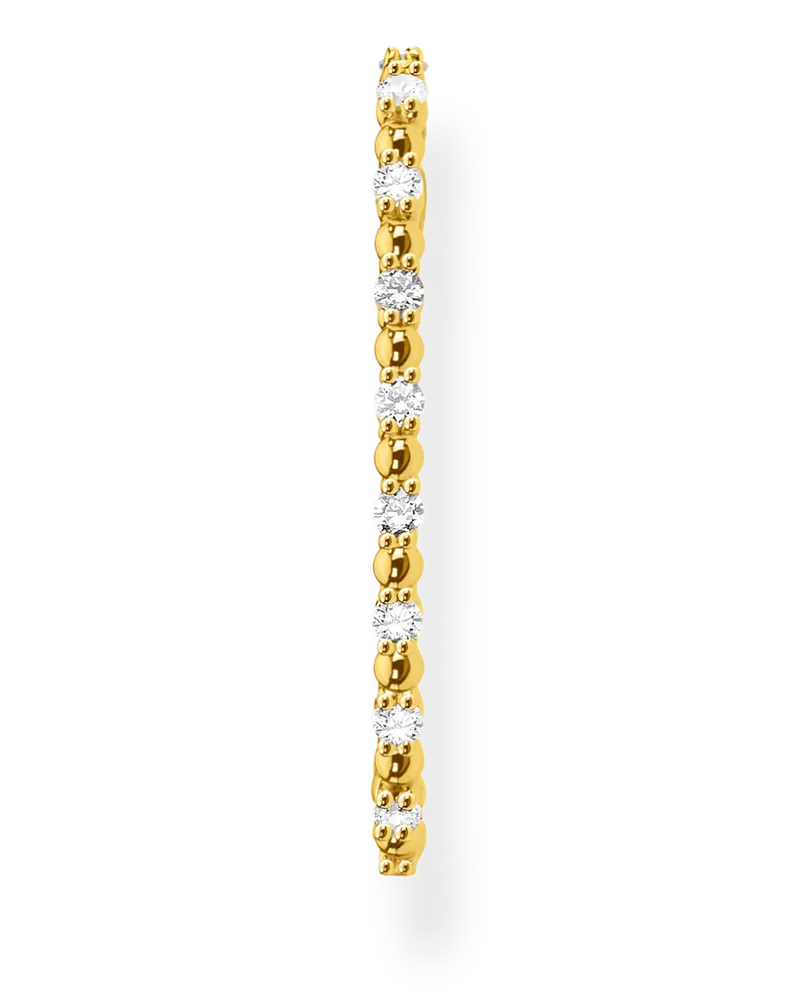 Thomas Sabo Damen Einzel Ohrstecker weiße Steine gold, Sterlingsilber Gelbgold vergoldet, Charming Collection Gelbgoldfarben