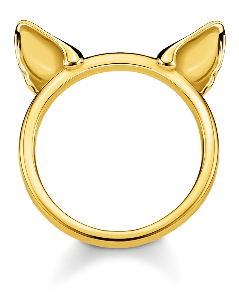 Thomas Sabo Damen Ring Katzenohren gold, Sterlingsilber Gelbgold vergoldet Gelbgoldfarben