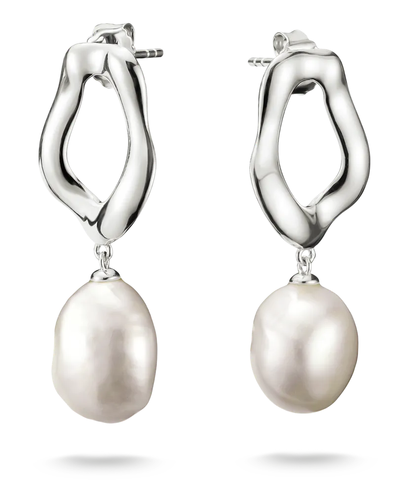Thomas Sabo Damen Ohrringe mit Perle Natural Beauty Silber, Sterlingsilber Silberfarben