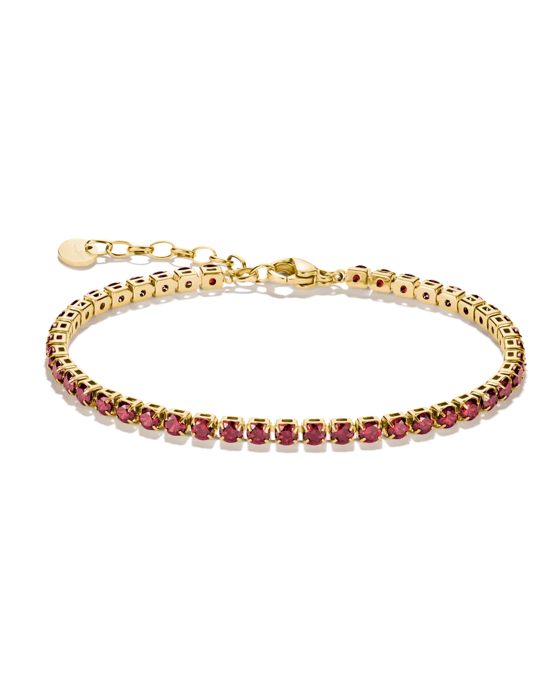 Thomas Sabo Tennisarmband mit rotem Zirkonia rot A2268-S02-10-L19V Gelbgoldfarben