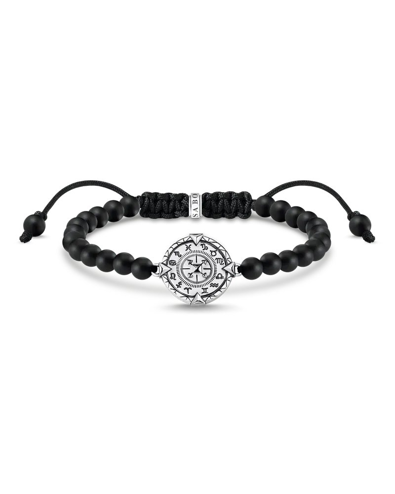 Thomas Sabo Herren Armband Elements of Nature silber, Sterlingsilber Schwarz