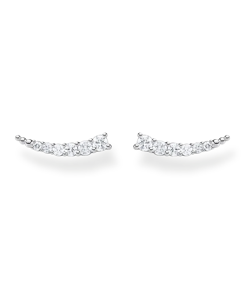 Thomas Sabo Damen Ohrringe Ear Climber weiße Steine silber, Sterlingsilber, Charming Collection Silberfarben