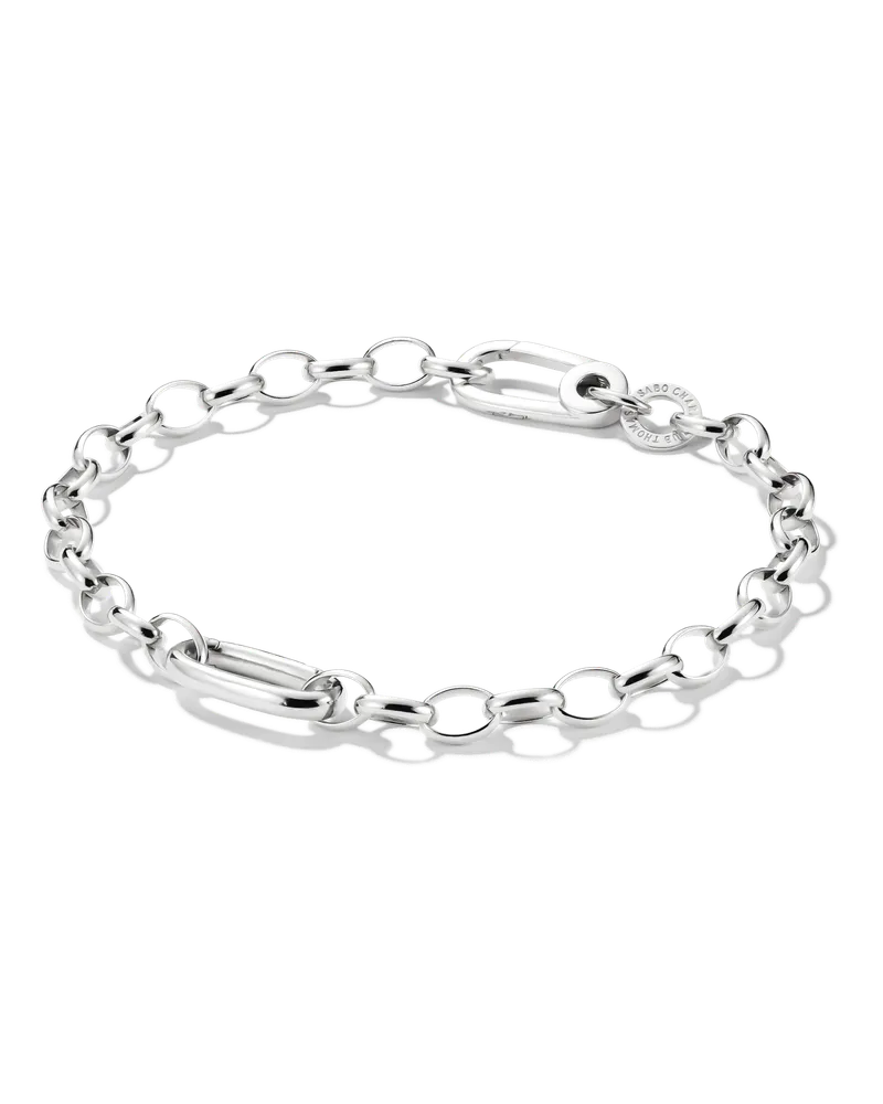 Thomas Sabo Damen Charm-Armband mit einem Connect Link Silber, Sterlingsilber Silberfarben