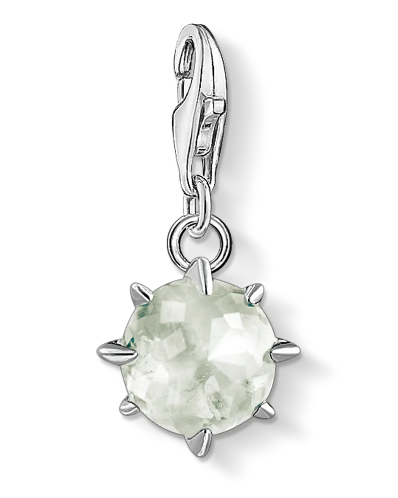 Thomas Sabo Damen Charm-Anhänger Geburtsstein August, Sterlingsilber, Charm Club Collection Hellgrün