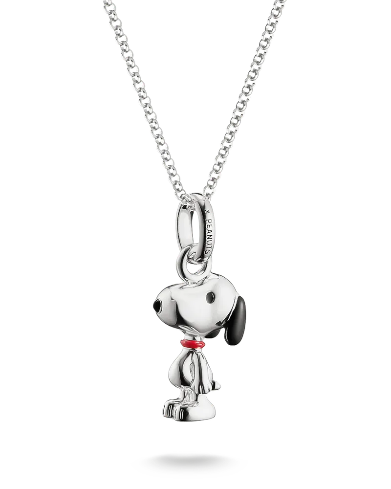 Thomas Sabo Herren Kette Snoopy Anhänger Peanuts Silber, Sterlingsilber Rot