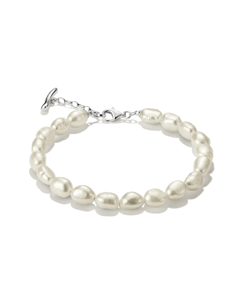 Thomas Sabo Damen Perlenarmband, Sterlingsilber Silberfarben
