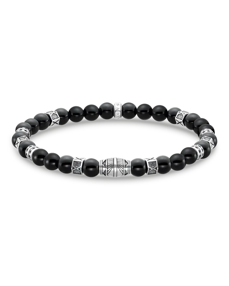 Thomas Sabo Armband mit schwarzen Onyx-Beads Silber Schwarz