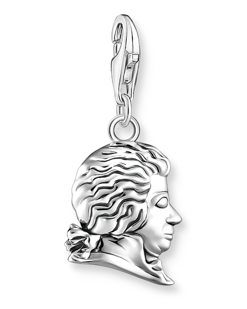 Thomas Sabo Damen Charm-Anhänger Mozart Silber, Sterlingsilber geschwärzt, Charm Club Collection Silberfarben