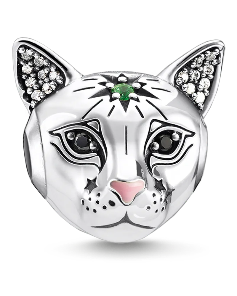 Thomas Sabo Bead Katze silber Grün