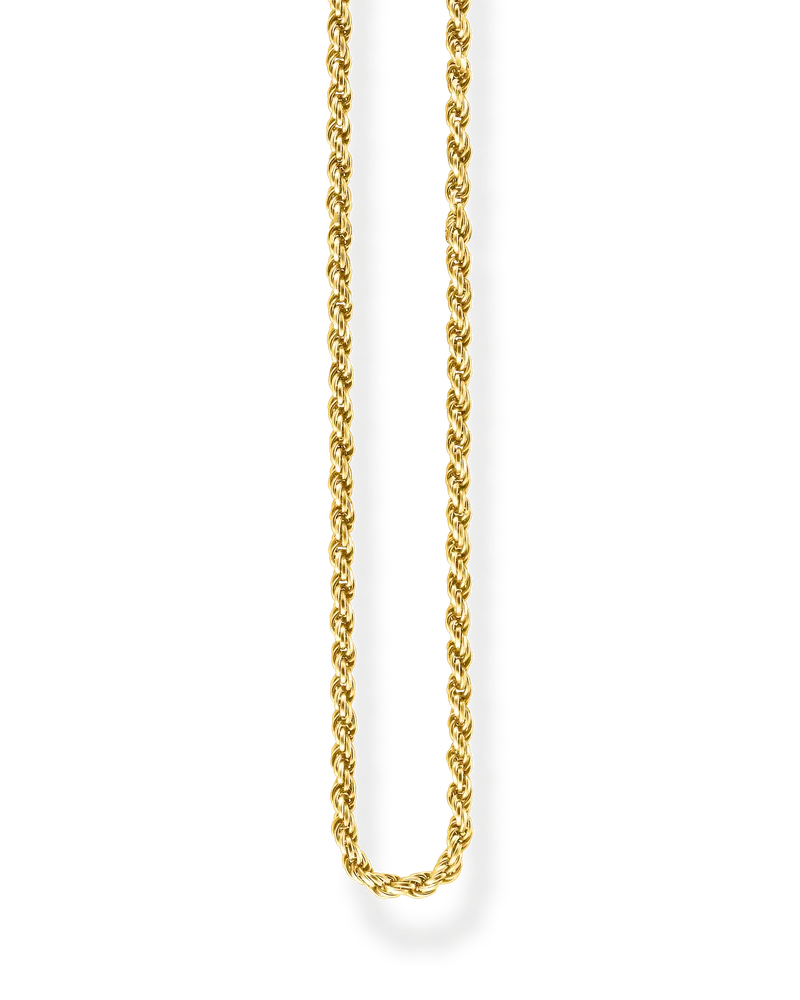 Thomas Sabo Damen Kordelkette Stärke 1,1 mm, Sterlingsilber Gelbgold vergoldet Gelbgoldfarben