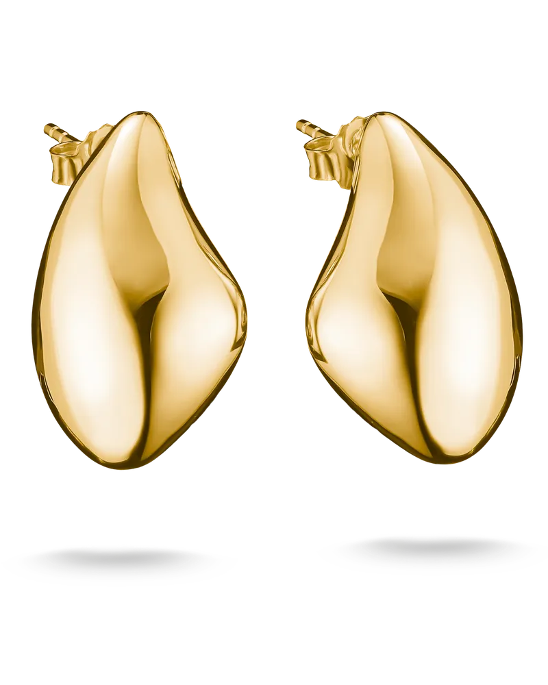 Thomas Sabo Damen Ohrringe Chunky in Tropfenform, M01 Gelbgoldfarben