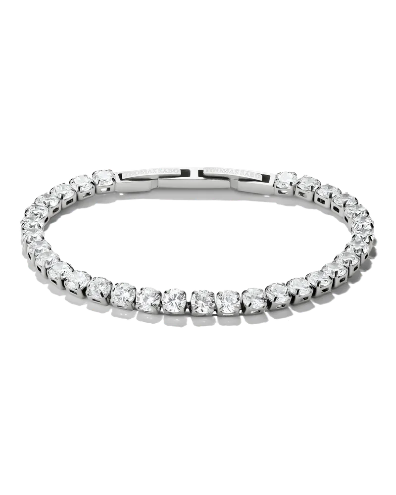 Thomas Sabo Tennisarmband mit weißem Zirkonia weiß A2259-S01-14-L20V Edelstahlfarben