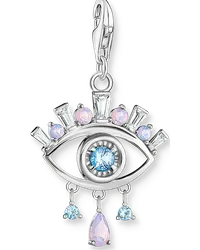 Thomas Sabo Charm-Anhänger Nazar's Auge mit Steinen Silber Blau