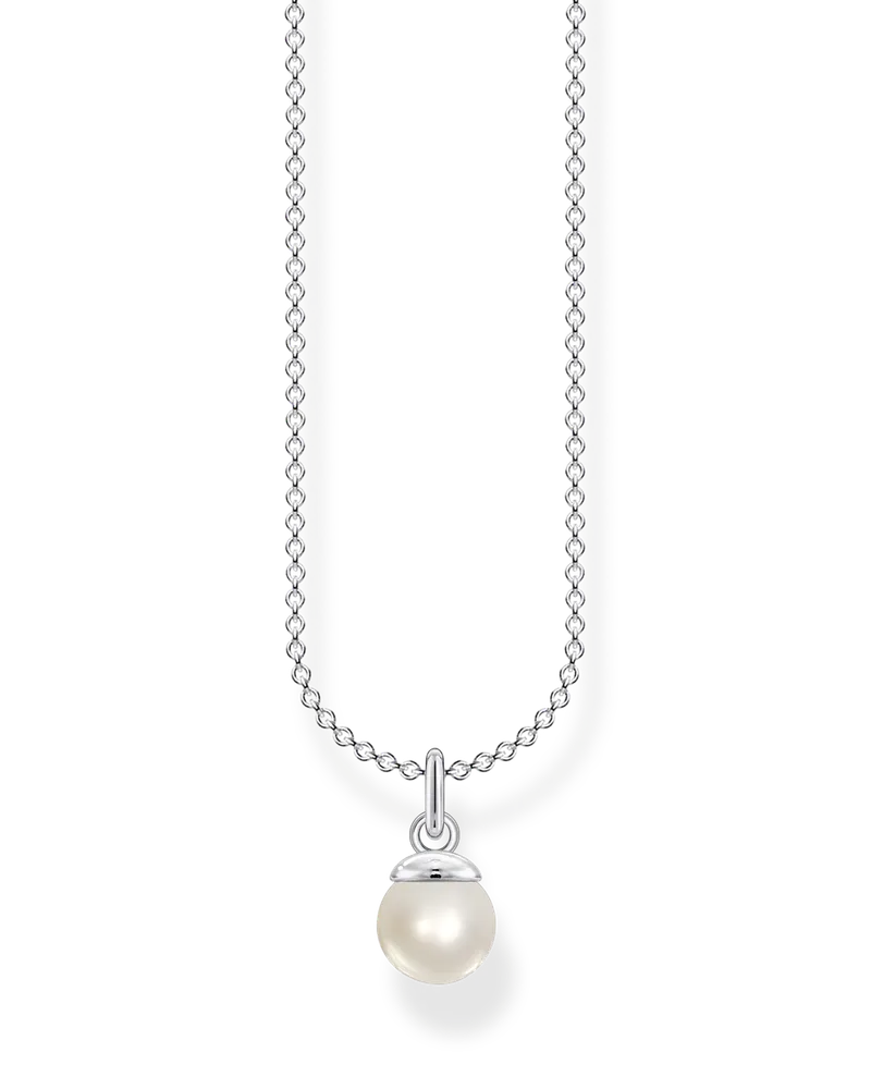 Thomas Sabo Damen Kette Perle, Sterlingsilber, Charming Collection Silberfarben