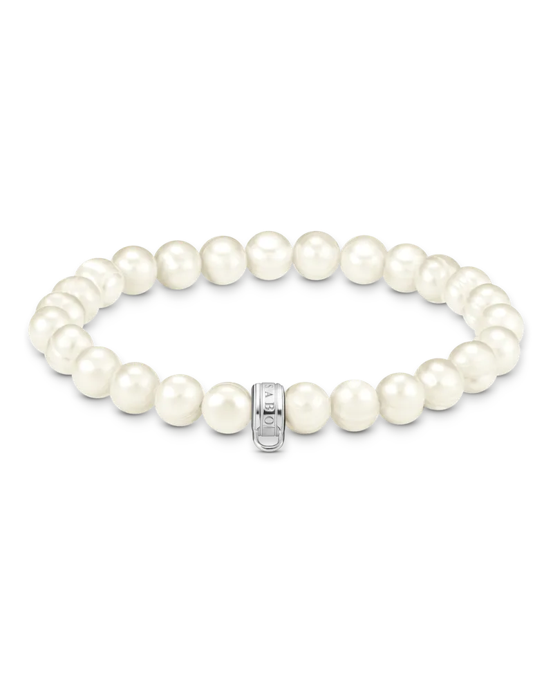 Thomas Sabo Herren Charm-Armband Süßwasserzuchtperlen, Sterlingsilber, Charm Club Collection Silberfarben