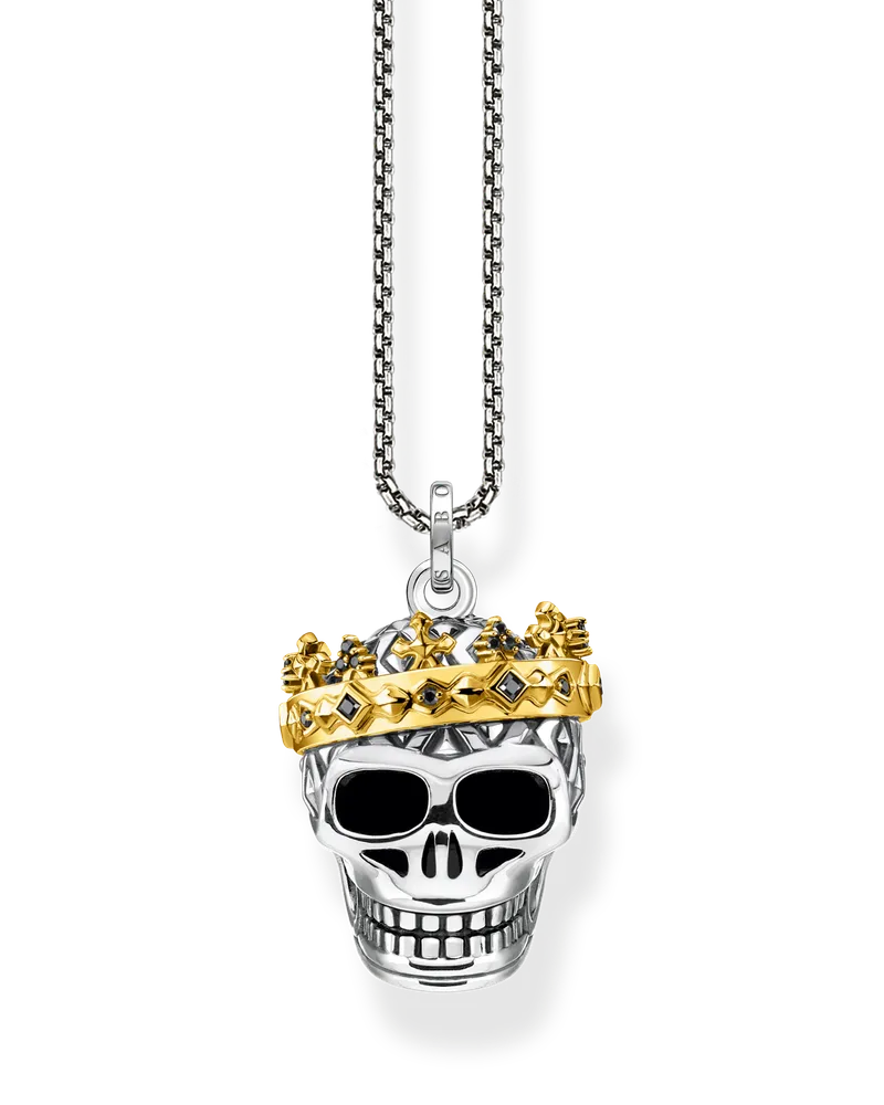 Thomas Sabo Herren Kette Totenkopf Krone, Sterlingsilber Gelbgold vergoldet Gelbgoldfarben